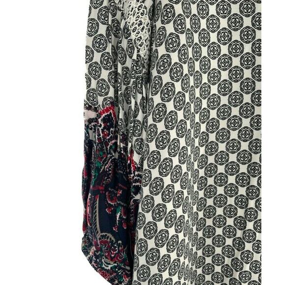 Umgee Blouse Womens Small Multicolor Relaxed Stretch Aztec Split Neck Tunic Tops - Picture 9 of 9